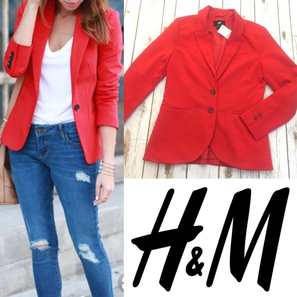 H&M Jackets & Blazers - H&M red tailored blazer